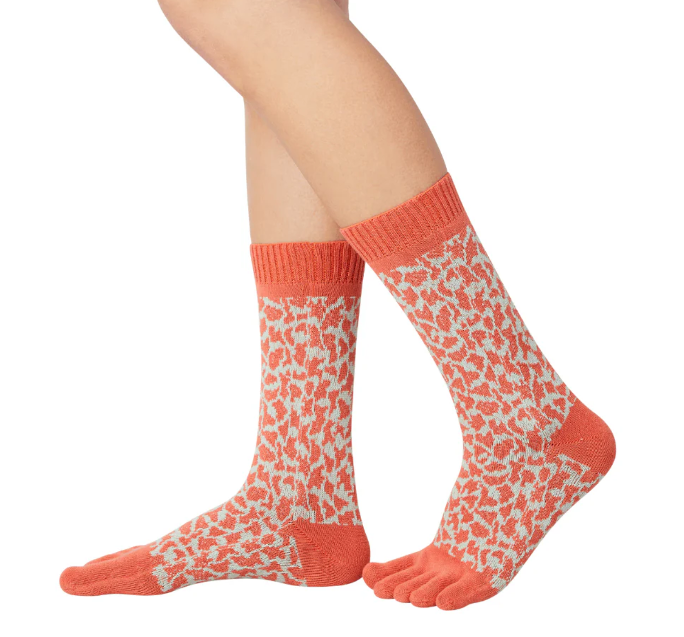 Leopard Midcalf Five Toe Socks